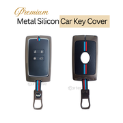 Metal Silicon Key Cover For Renault Triber, Kiger | 4 Button Smart Key