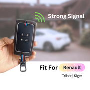 Metal Silicon Key Cover For Renault Triber, Kiger | 4 Button Smart Key