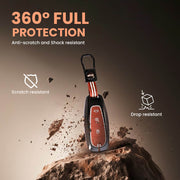 Metal Silicon Car Key Cover with Zinc Alloy For Suzuki Baleno, Ciaz, Vitara, Brezza, S Cross, Swift, Ignis, XL6, Fronx, Jimny, Grand Vitara - 3 Button Smart Key - 360° Shock-Proof Protection - (Biscuit Brown)