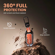 Metal Silicon Key Cover With Zinc Alloy For Suzuki Baleno, Swift, Ertiga, XL6, DZire, Fronx, Scross, Celerio, Ciaz, Brezza, Grand Vitara, Jimny, Ignis - 2 Button Smart Key - 360° Shock-Proof Protection For Suzuki - (Biscuit Brown)