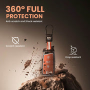 Metal Silicon Car Key Cover with Zinc Alloy For Skoda/Volkswagen Kushaq, Kylaq, Octavia, Kodiaq, Superb, Slavia, Passat, Virtus, T Roc - 3 Button Flip Key - 360° Shock-Proof Protection for Skoda & Volkswagen - (Biscuit Brown)