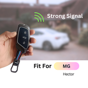 Metal Silicon Car Key Cover For MG Hector | 3 Button Smart Key