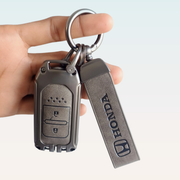 Metal Leather Key Cover Compatible with City, Civic, Jazz, Amaze,  CR-V, WR-V, BR-V, Jazz BS6,  Civic 2020 | Push Start Model