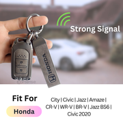 Metal Leather Key Cover Compatible with City, Civic, Jazz, Amaze,  CR-V, WR-V, BR-V, Jazz BS6,  Civic 2020 | Push Start Model