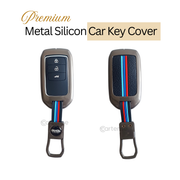 Metal Silicon Key Cover Compatible with Accord, Amaze, Jazz, CR-V,  WR-V | 3 Button Smart Key