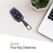 Metal Silicon Car Key Cover For TATA Punch, Tiago, Altroz, Nexon, Harrier, Safari, EV, Sierra | 4 Button Smart Key