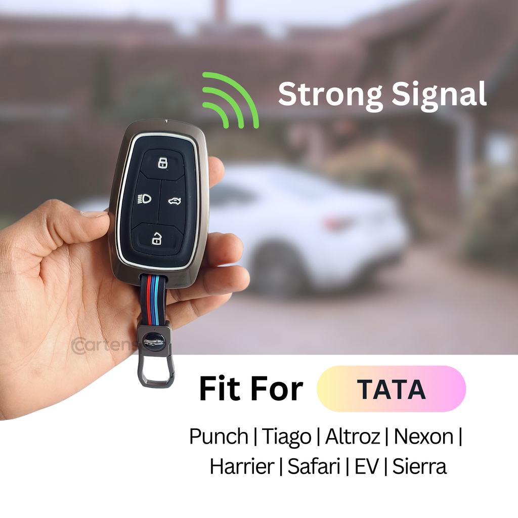 Metal Silicon Car Key Cover For TATA Punch, Tiago, Altroz, Nexon, Harr ...