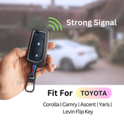 Metal Silicon Car Key Cover For Toyota Corolla, Camry, Ascent, Yaris,  Levin  | 2 Button Flip Key