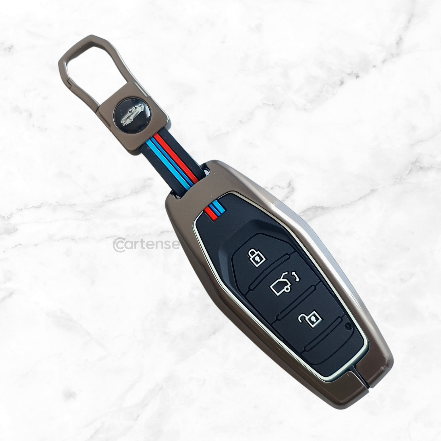 Mahindra XUV 500 Key Cover | Metal Silicon | 3 Button Smart Key