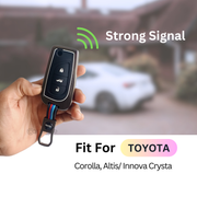 Metal Silicon Car Key Cover For Toyota Corolla Altis, Innova Crysta   | 3 Button Flip Key