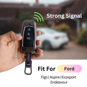 Metal Silicon Key Cover Compatible With Figo, Aspire, Ecosport, Endeavour | 3 button Smart Key