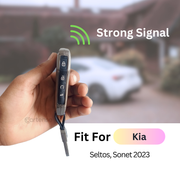 Metal Silicon Car Key Cover Compatible With Kia Seltos, Sonet 2023 | Push Start 4 Button Side Key