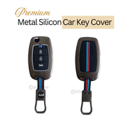 Mahindra Alturas G4, XUV 300 Key Cover | Metal Silicon | 3 Button Flip Key