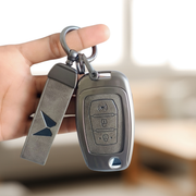 Mahindra Alturas G4, XUV 300 Key Cover | Metal Leather | 3 Button Flip Key
