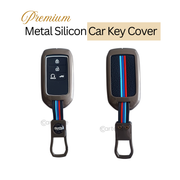Metal Silicon Key Cover Compatible with New Honda Civic, New Honda Amaze, New Honda City