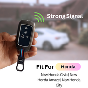 Metal Silicon Key Cover Compatible with New Honda Civic, New Honda Amaze, New Honda City