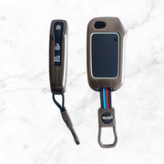 Metal Silicon Car Key Cover Compatible With Kia Kia Seltos HTE,  Sonet HTE,  Carens Premium, Prestige 3 Button Flip Key