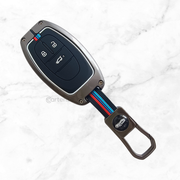 Metal Silicon Car Key Cover For MG Astor, Gloster, Hector | 3 Button Smart Key