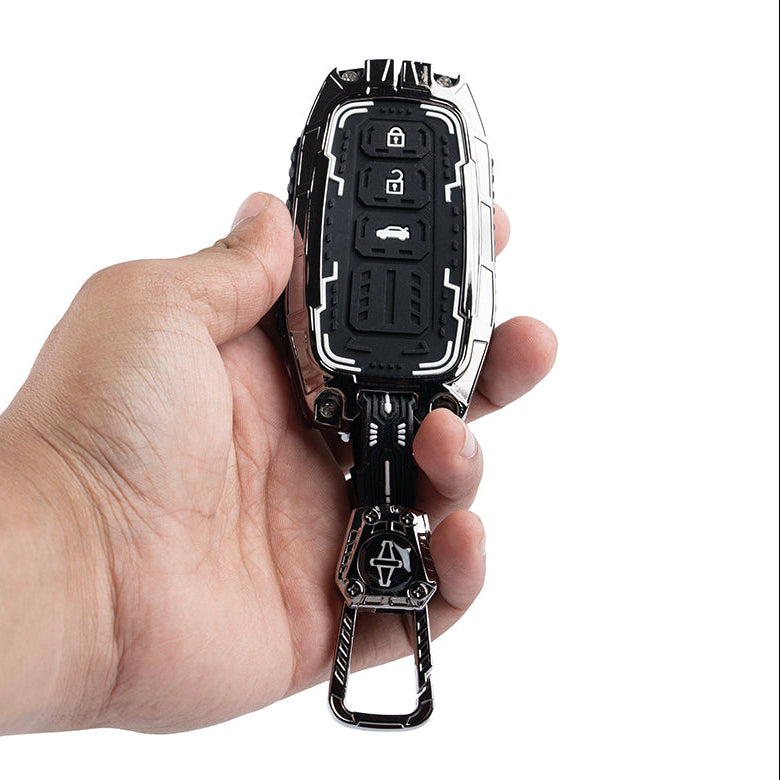 Metal silicon Iron Core Series Car Key Cover For Toyota Fortuner, Hilux, Innova Crysta, Legender, Innova HyCross, Land Cruiser | 3 Button Type M1 Push Start Smart Key