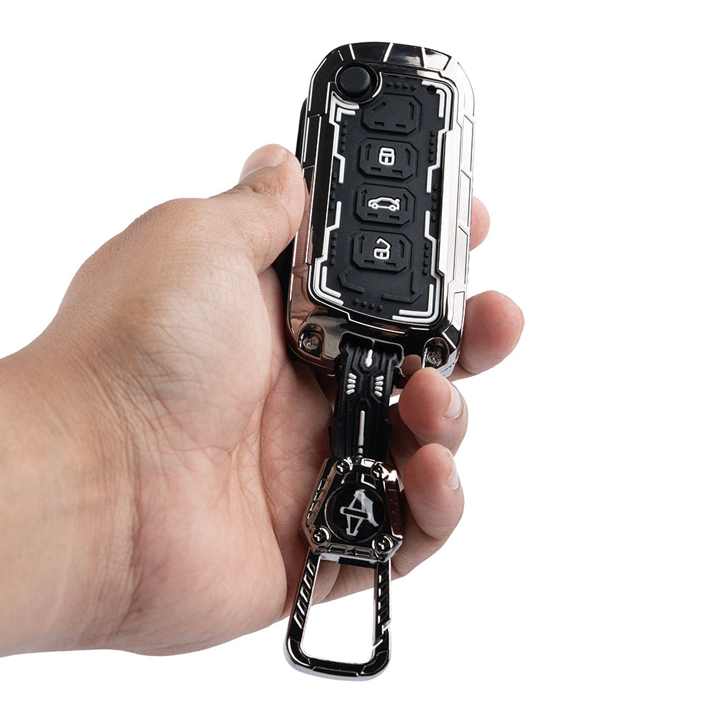 Metal silicon Iron Core Series Key cover For Mahindra Scorpio, XUV 300, Marazzo, XUV 700, 3XO, XUV 400 EV, Bolero, Thar, TUV 3 & Thar Roxx | 3 Button Flip Key