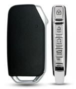 Metal Leather Car Key Cover Compatible With Kia Seltos, Sonet 2023 | Push Start 4 Button Side Key