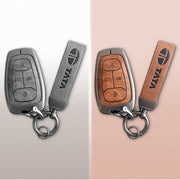 Combo offer TATA lover Metal Leather Key Cover For Punch, Tiago, Altroz, Nexon, Harrier, Safari, EV, Sierra | 4 Button Smart Key