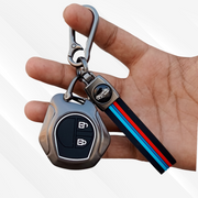 Metal Silicone Key Cover with Belt Suzuki Swift, Dzire, Ertiga, Baleno, Celerio, WagonR, Ritz, Brezza, Scross, Alto, Fronx, XL6, Ciaz, Grand Vitara, Jimny, Alto K10, S Presso, Ignis |for Toyoto Rumion, Hyryder, Urben Cruiser, Galanza | 2 Button Key