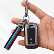 Metal Silicone Key Cover with Belt for Suzuki Baleno, Swift, Ertiga, XL6, DZire, Fronx, Scross, Celerio, Ciaz, Brezza, Grand Vitara, Jimny, Ignis | 2 Button Smart Key