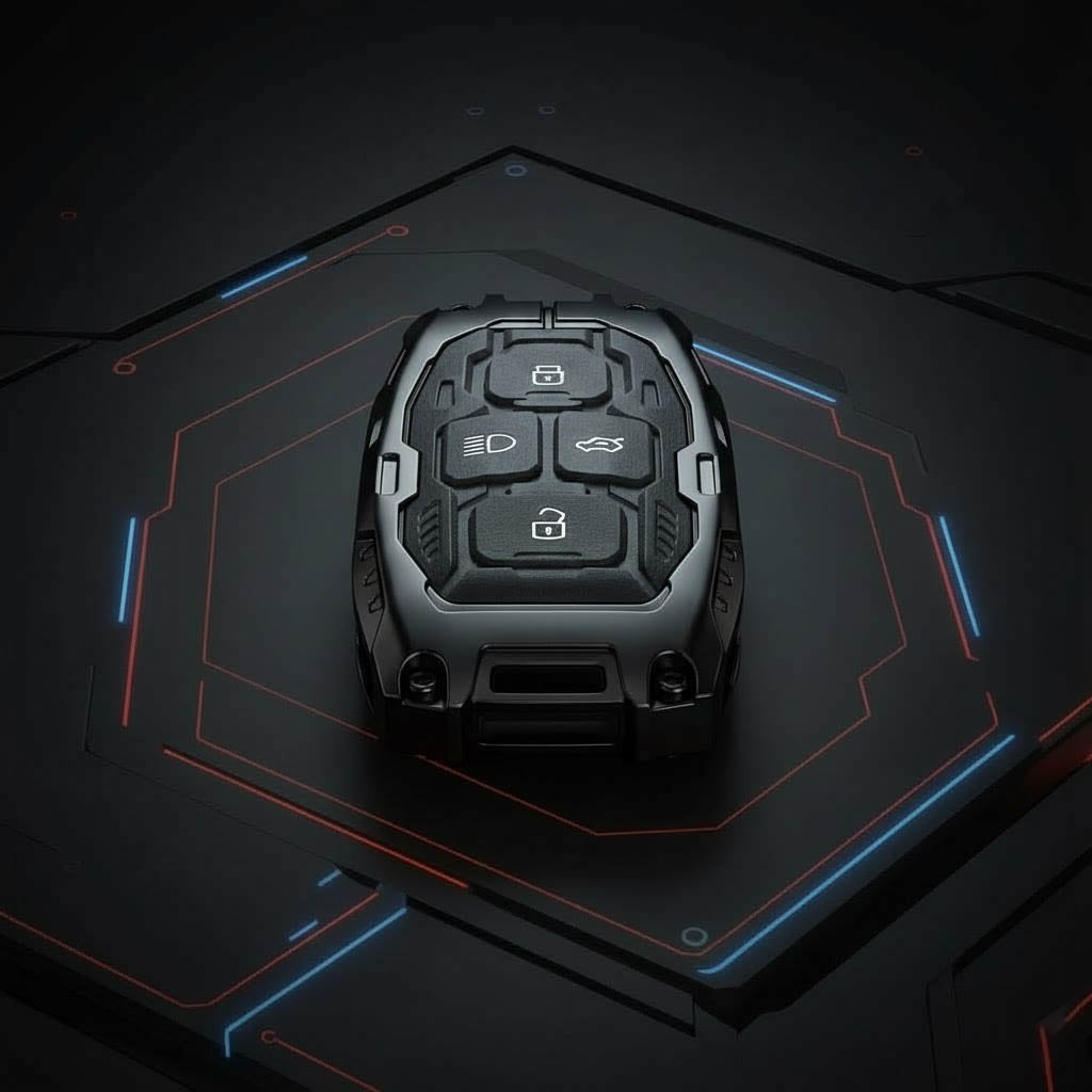 Transformer Car Key Cover Black For TATA Punch, Tiago, Altroz, Nexon, Harrier, Safari, EV, Sierra | 4 Button Smart Key