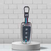 Metal Silicon Car Key Cover Compatible with Hyundai Elentra, Old Verna, Old i20 | Push Button Smart Key