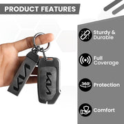 Metal Leather Car Key Cover Compatible With Kia Seltos, Sonet 2023 | Push Start 4 Button Side Key