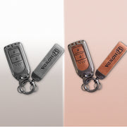 Combo offer Honda lover Metal Leather Key Cover Compatible with City, Civic, Jazz, Amaze,  CR-V, WR-V, BR-V, Jazz BS6,  Civic 2020 | Push Start Model