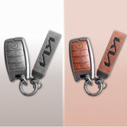 Combo offer KIA lover Metal Leather Car Key Cover Compatible With Kia Seltos, Sonet, Carens | Push Start Key
