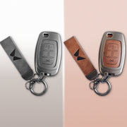 Combo offer Mahindra lover Metal Leather Key Cover For Alturas G4, XUV 300 Key Cover | Metal Leather | 3 Button Flip Key