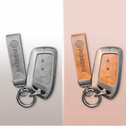 Combo offer MG lover Metal Leather Car Key Cover For MG Hector | 3 Button Smart Key