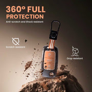 Zinc Alloy Metal Silicon Key Cover for Skoda/Volkswagen Polo, Vento, Ameo, Passat, Rapid, Laura, Superb, Octavia | 3 Button Flip Key