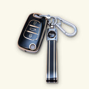 TPU Car Key Cover for Verna, Old i10, Old i20 3 Button Flip Key Soft Protective Case